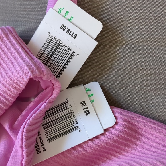 L*Space Chloe Sol Bikini Set Rosebud Pink Ribbed - Picture 5 of 5